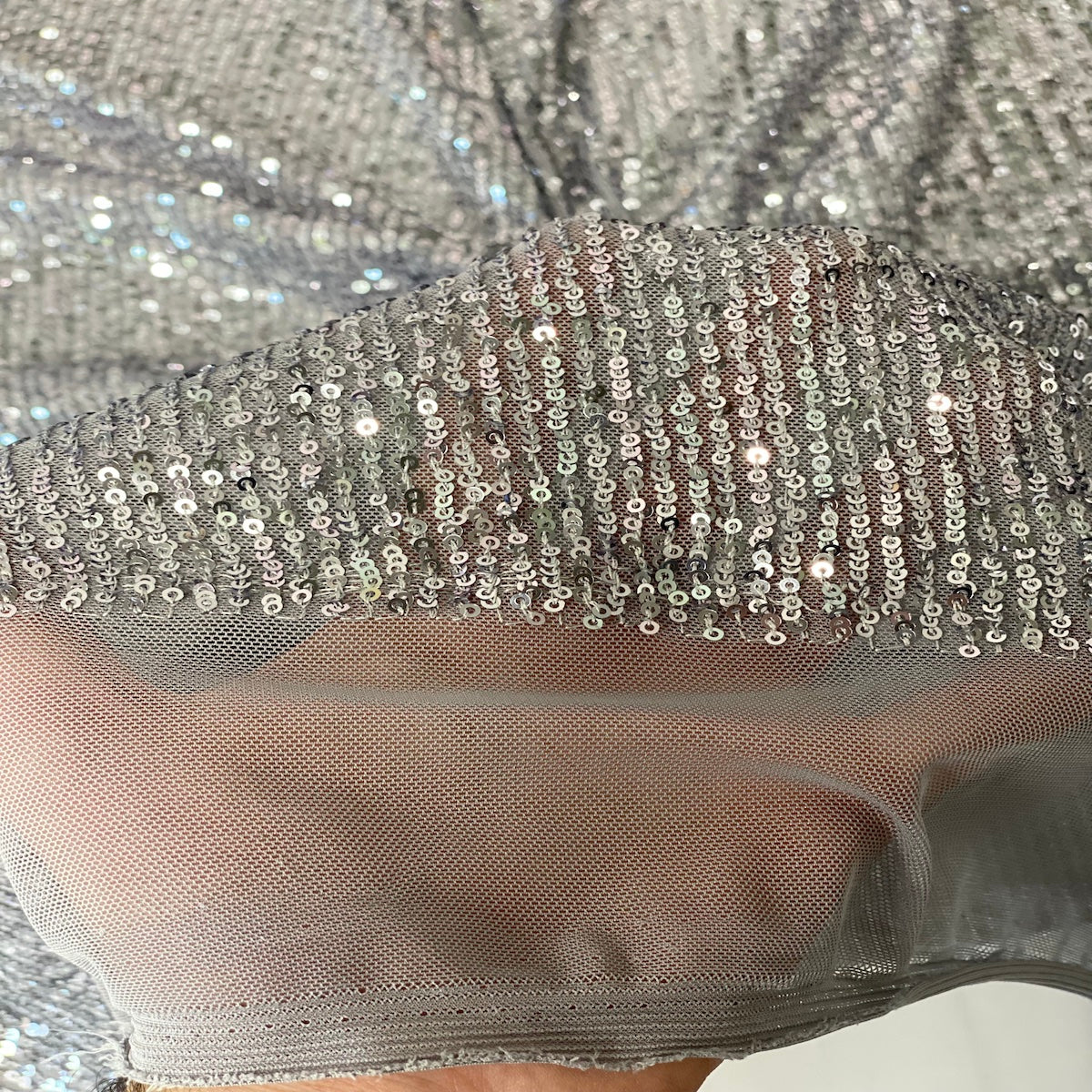 Mille Stripe Stretch Sequins Fabric