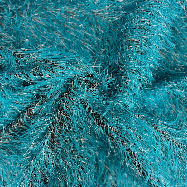 Metallic Faux Fur Tinsel Ostrich Feather Fabric