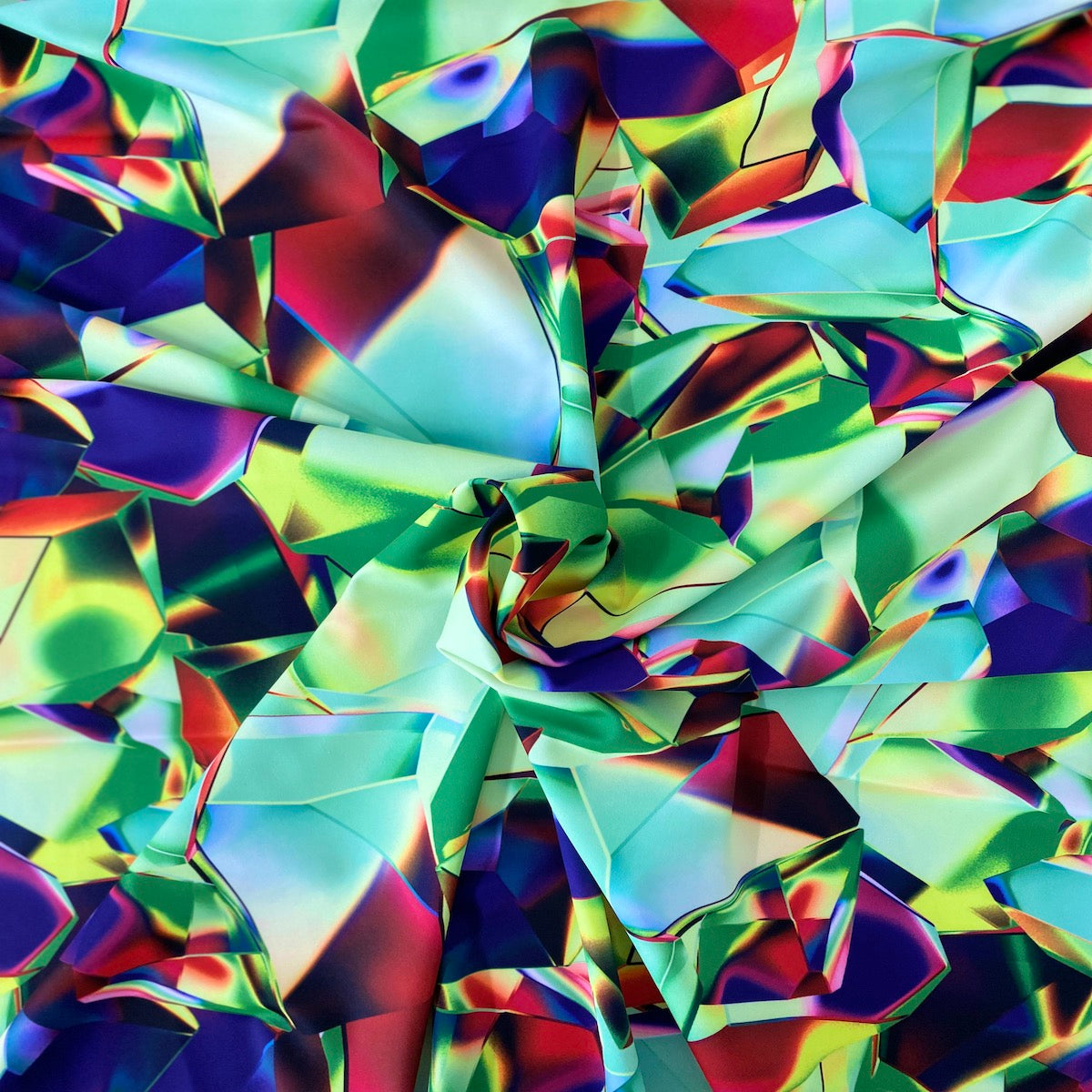 Kaleidoscope Multicolor Abstract Nylon Spandex Fabric