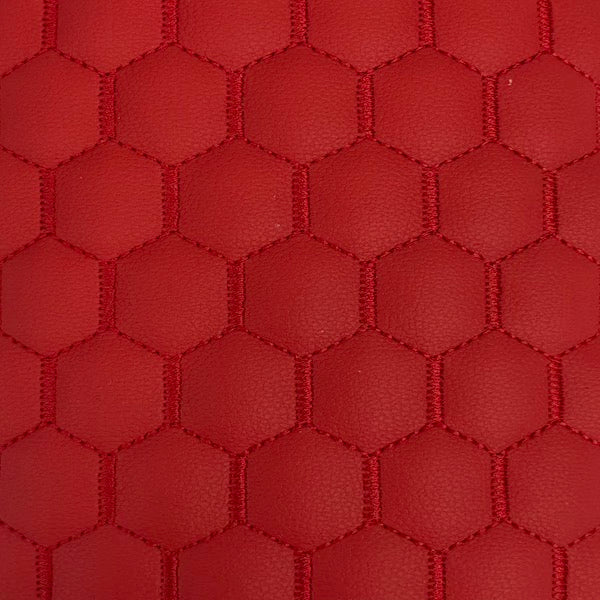 Honeycomb Hexagon Quilted Foam Backed Faux Leather Vinyl Fabric