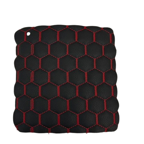 Honeycomb Hexagon Quilted Foam Backed Faux Leather Vinyl Fabric