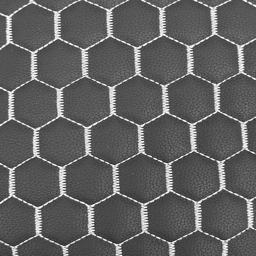 Honeycomb Hexagon Quilted Foam Backed Faux Leather Vinyl Fabric