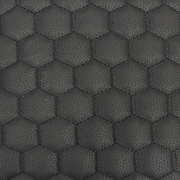 Honeycomb Hexagon Quilted Foam Backed Faux Leather Vinyl Fabric
