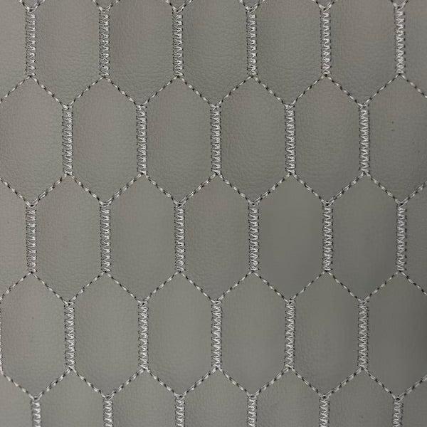 Honeycomb Hexagon Quilted Foam Backed Faux Leather Vinyl Fabric