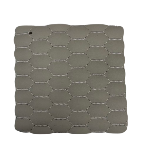 Honeycomb Hexagon Quilted Foam Backed Faux Leather Vinyl Fabric