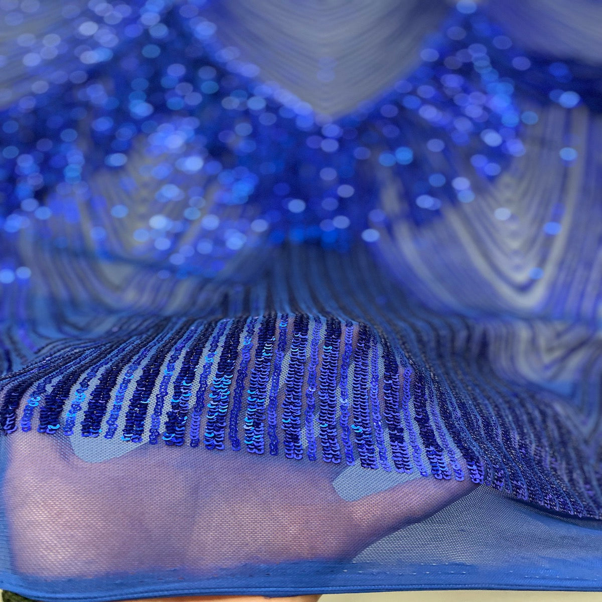 Flamingo Fringe Embroidered Stretch Sequin Fabric