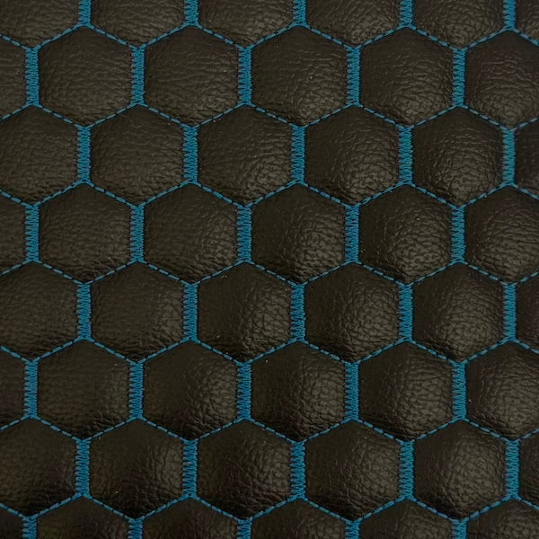Honeycomb Hexagon Quilted Foam Backed Faux Leather Vinyl Fabric