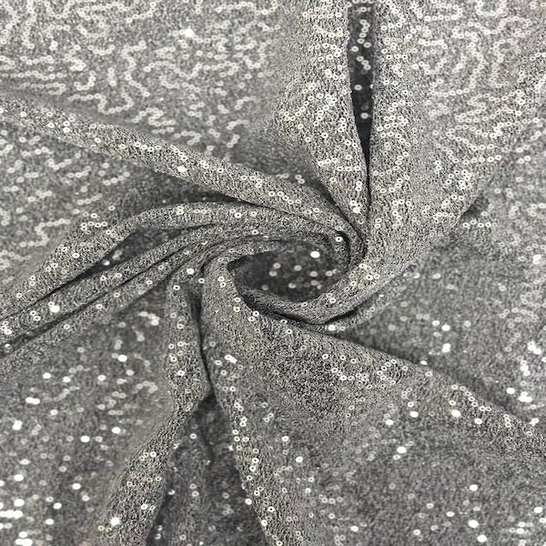 Metallic Lurex Embroidered Stretch Sequins Fabric