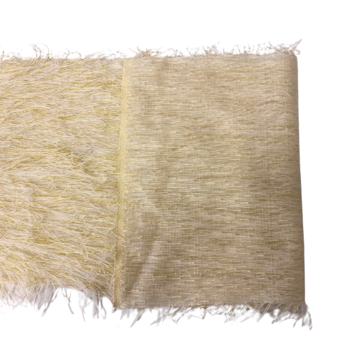 Metallic Faux Fur Tinsel Ostrich Feather Fabric