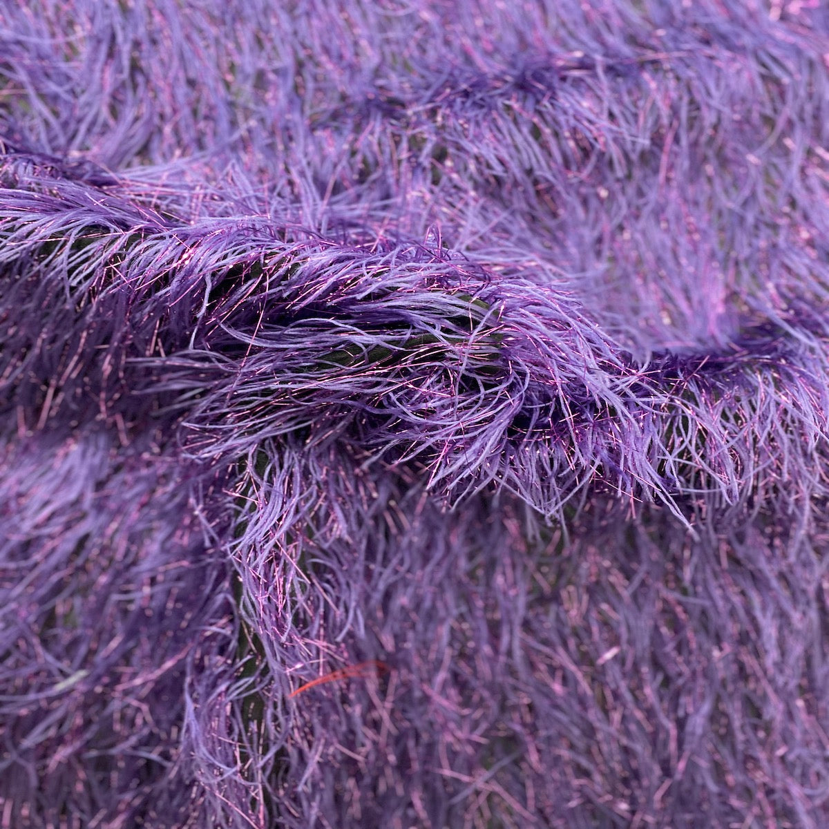 Metallic Faux Fur Tinsel Ostrich Feather Fabric