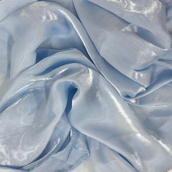 Crystalized Reflective Liquid Faux Silk Chiffon Fabric