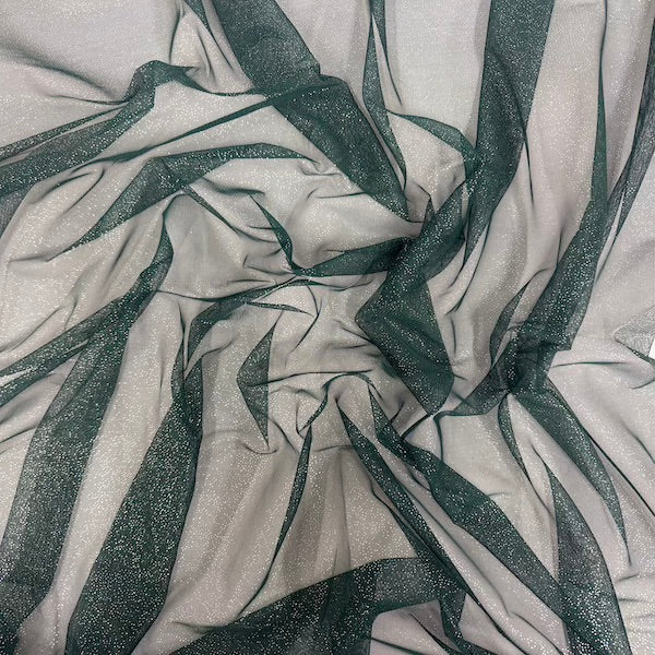 Metallic Foil Dotted Mesh Fabric