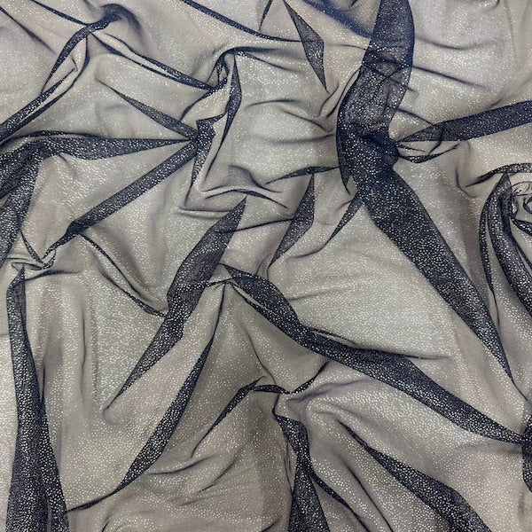 Metallic Foil Dotted Mesh Fabric