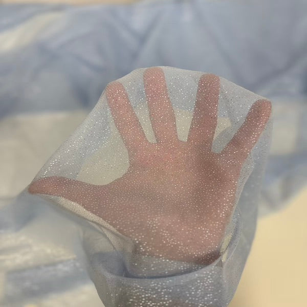 Metallic Foil Dotted Mesh Fabric