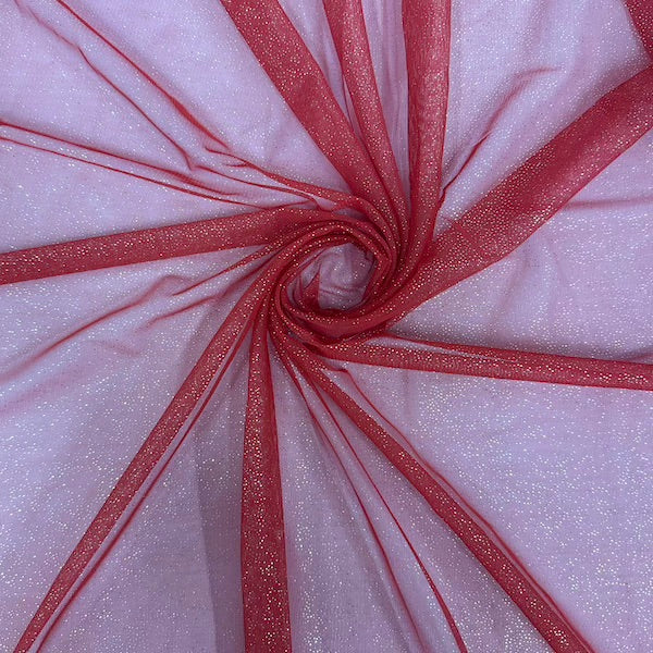 Metallic Foil Dotted Mesh Fabric