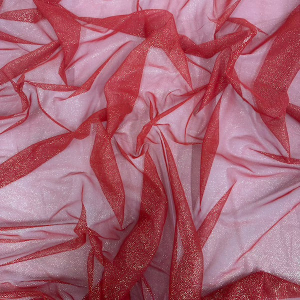 Metallic Foil Dotted Mesh Fabric