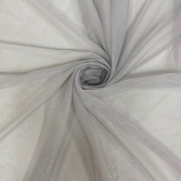 Metallic Foil Dotted Mesh Fabric