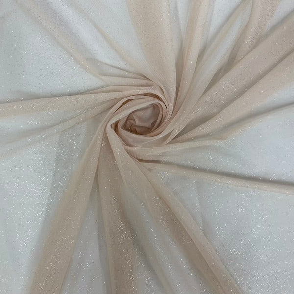 Metallic Foil Dotted Mesh Fabric