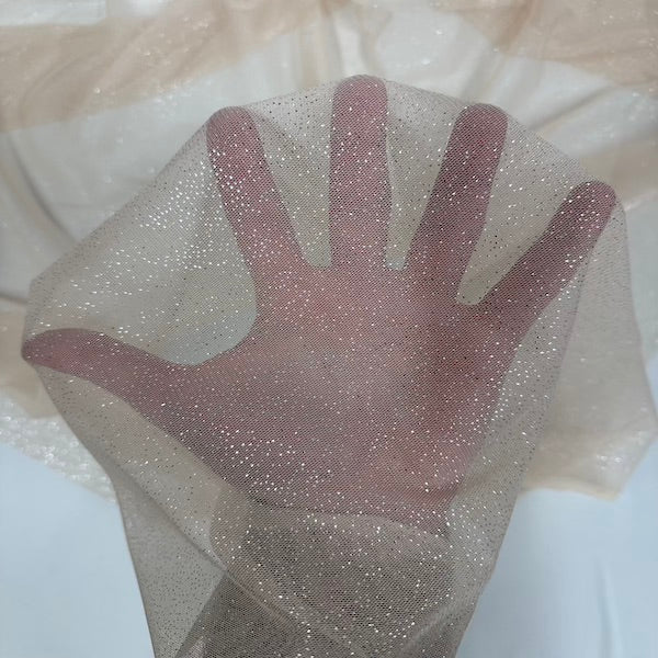Metallic Foil Dotted Mesh Fabric
