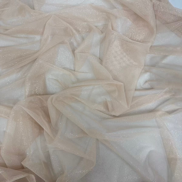Metallic Foil Dotted Mesh Fabric