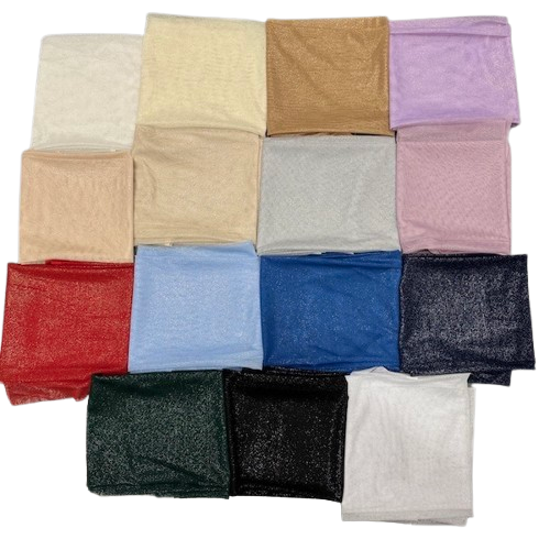 Metallic Foil Dotted Mesh Fabric