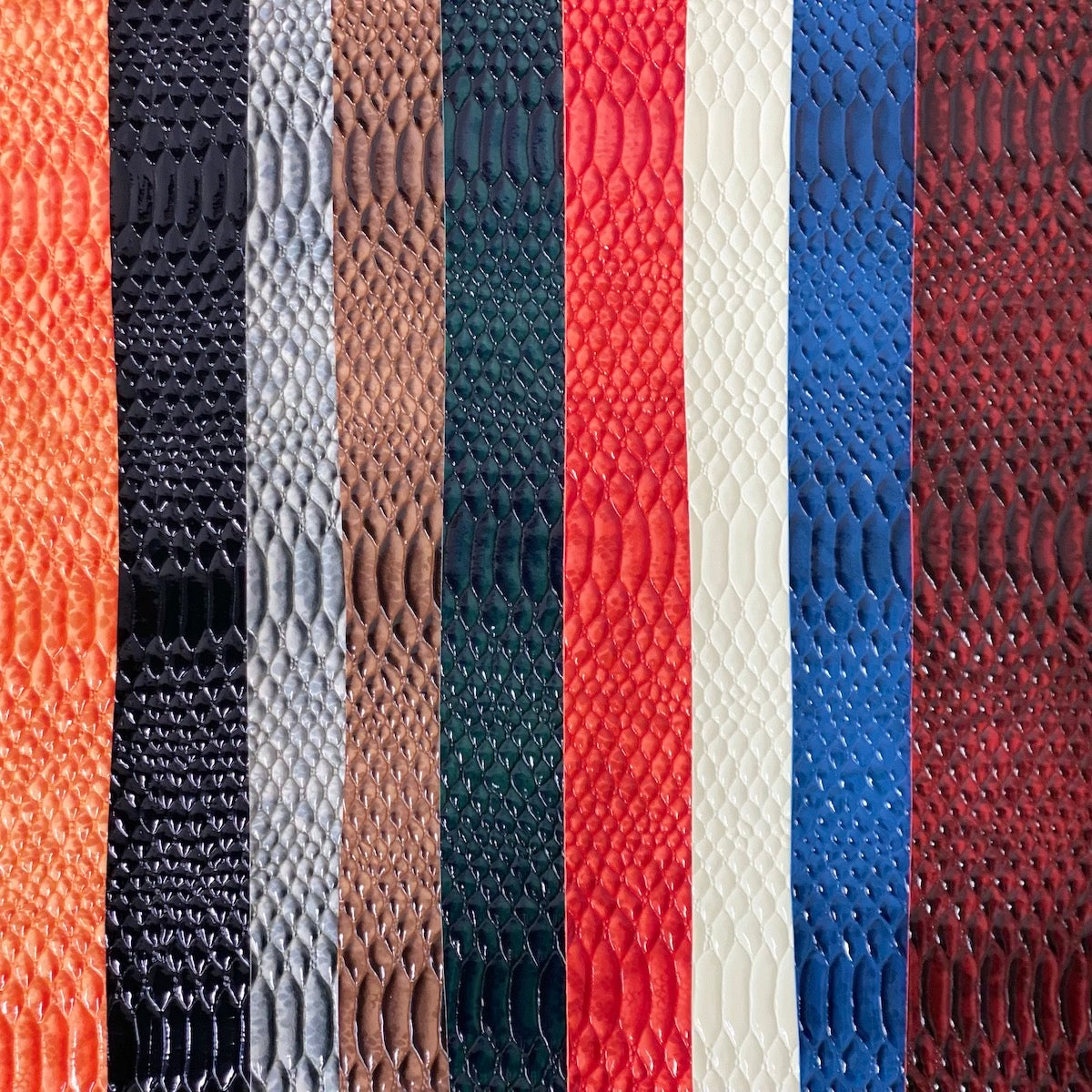 Culebra Patent 3D Embossed Snake Skin Vinyl Fabric