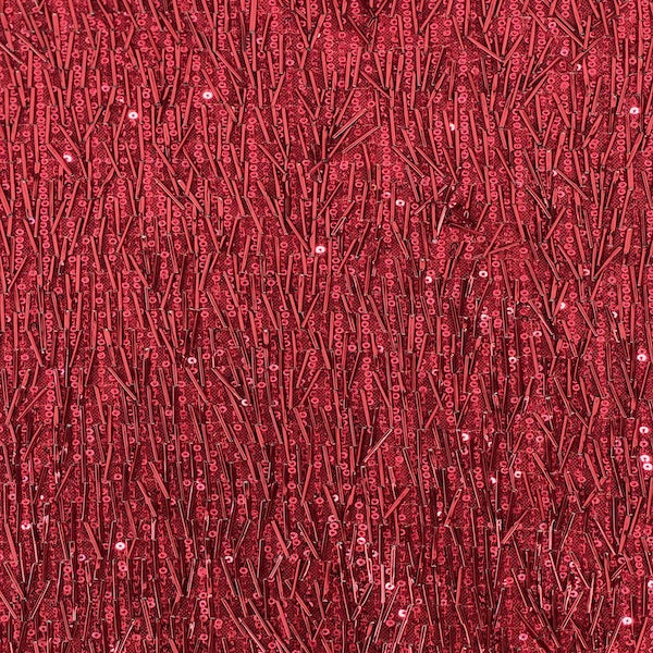 French Fringe Stretch Sequins Fabric