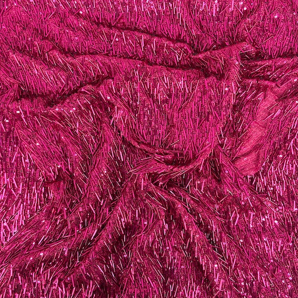 French Fringe Stretch Sequins Fabric
