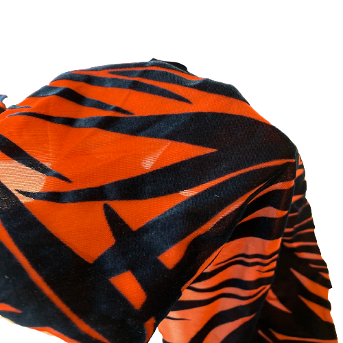 Palm Tree Floral Burnout Stretch Velvet Spandex Fabric