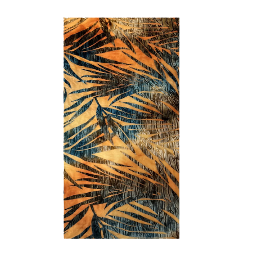 Palm Tree Floral Burnout Stretch Velvet Spandex Fabric