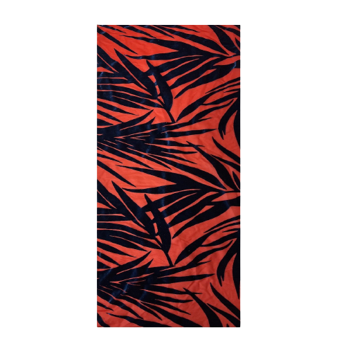 Palm Tree Floral Burnout Stretch Velvet Spandex Fabric