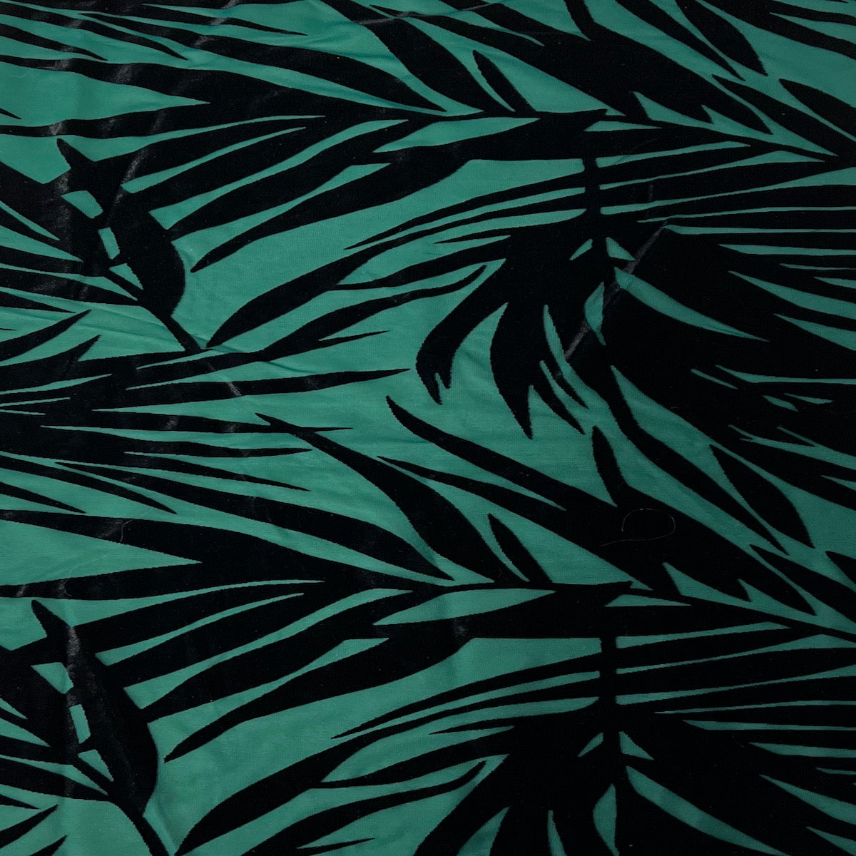 Palm Tree Floral Burnout Stretch Velvet Spandex Fabric