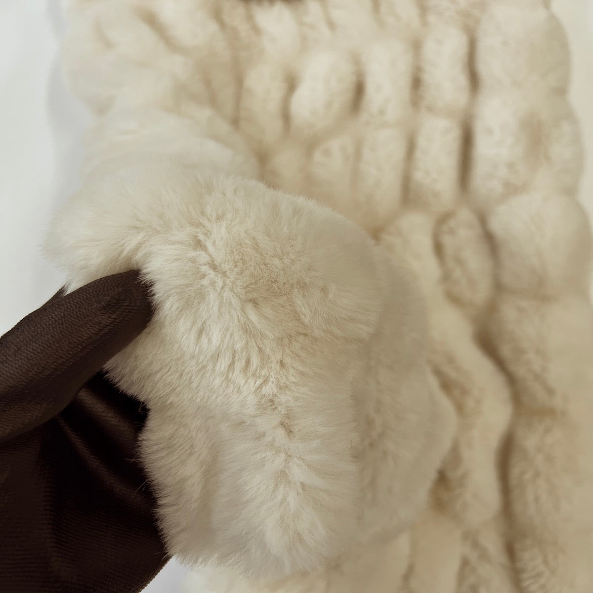 Ruched Chinchilla Stretch Faux Fur Fabric