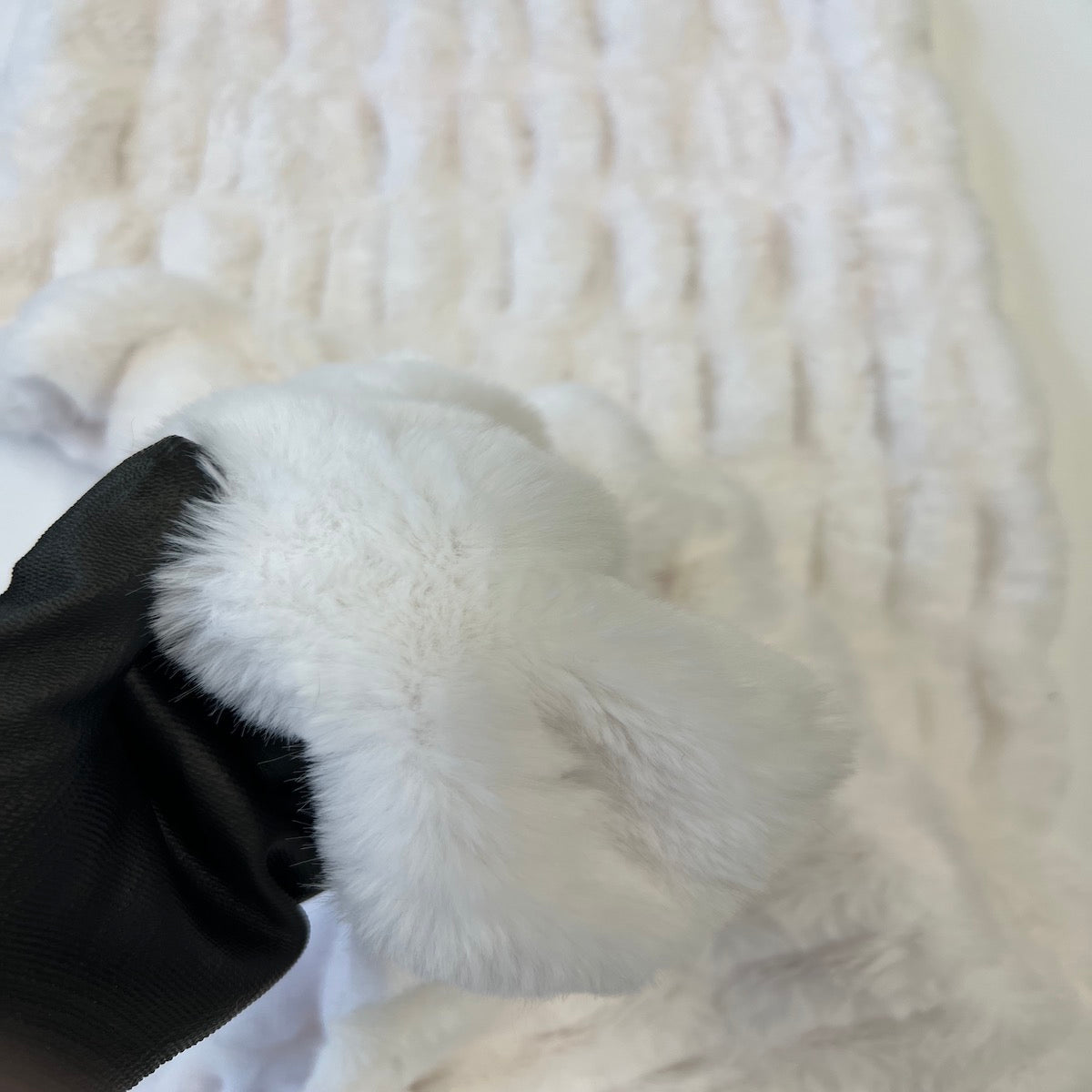 Ruched Chinchilla Stretch Faux Fur Fabric