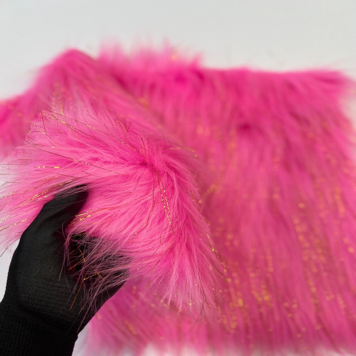 Tinsel Sparkle Glitter Long Pile Shaggy Faux Fur Fabric