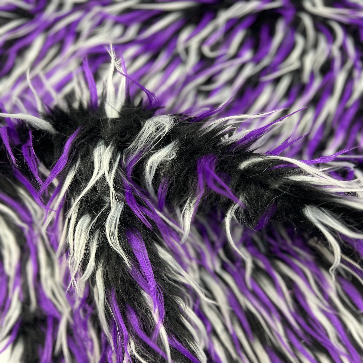 Three Spike Shaggy Faux Fur Fabric