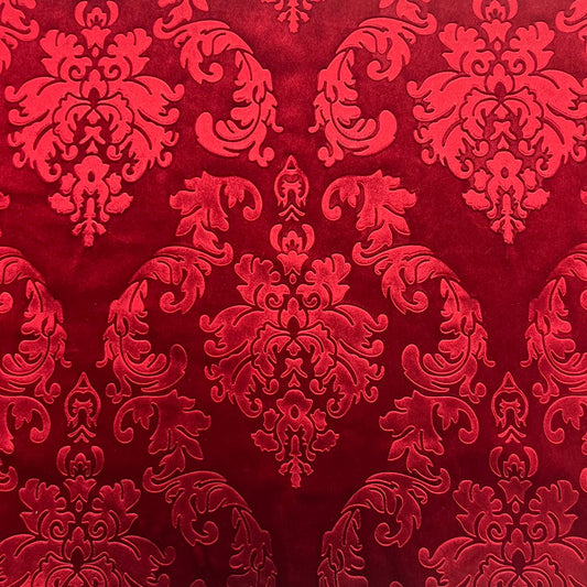 Damask Embossed Velvet Upholstery Drapery Fabric