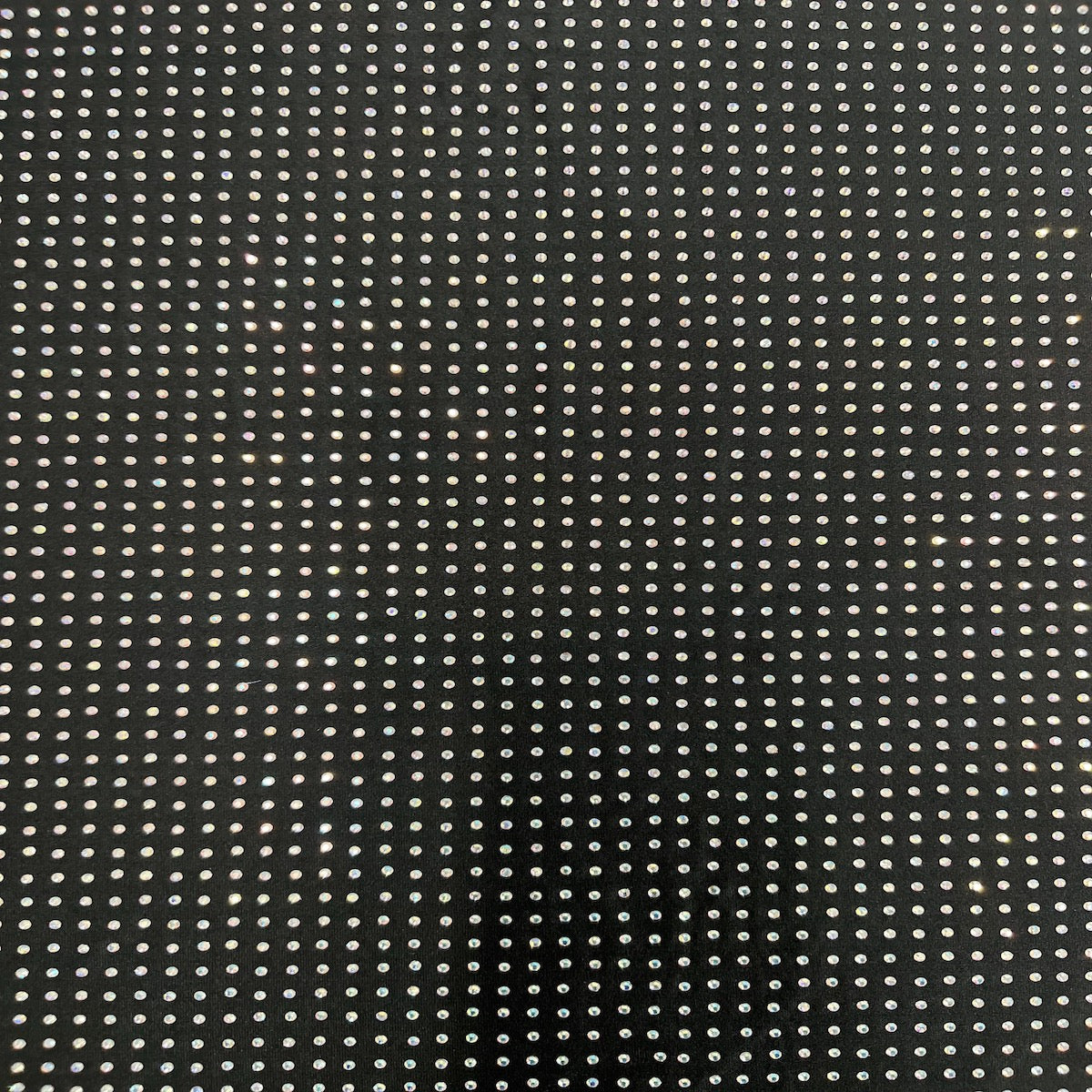 Iridescent AB Rhinestone Spandex Fabric