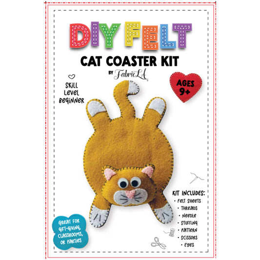 DIY Felt Cat Coaster Kit – Beginner Sewing Craft | FabricLA