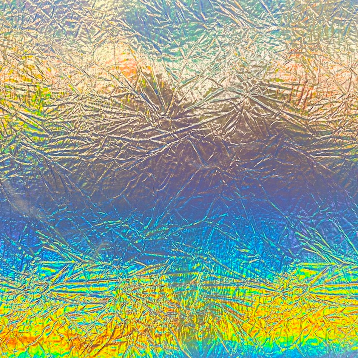 Crushed Distressed Foil Chrome Mirror Reflective Vinyl Fabric