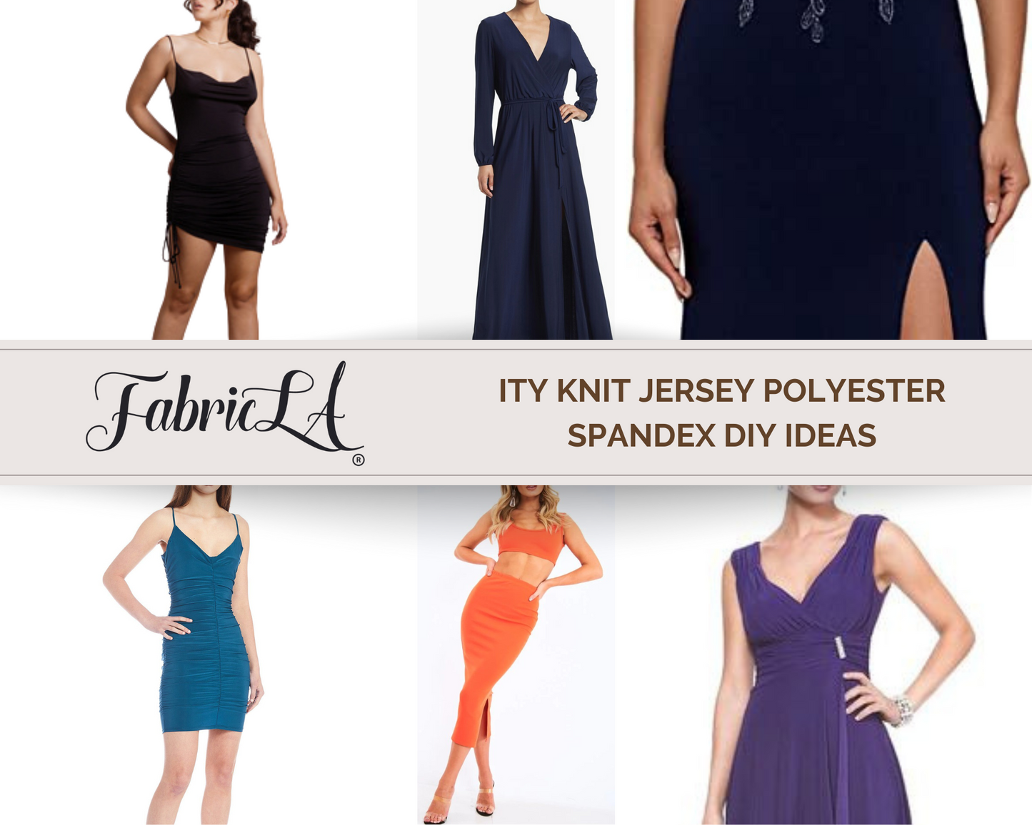 ITY Polyester Spandex Fabric | Charcoal