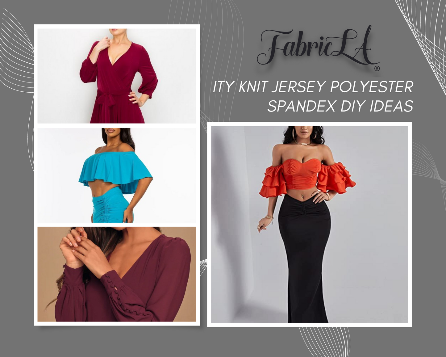 ITY Polyester Spandex Fabric | Charcoal