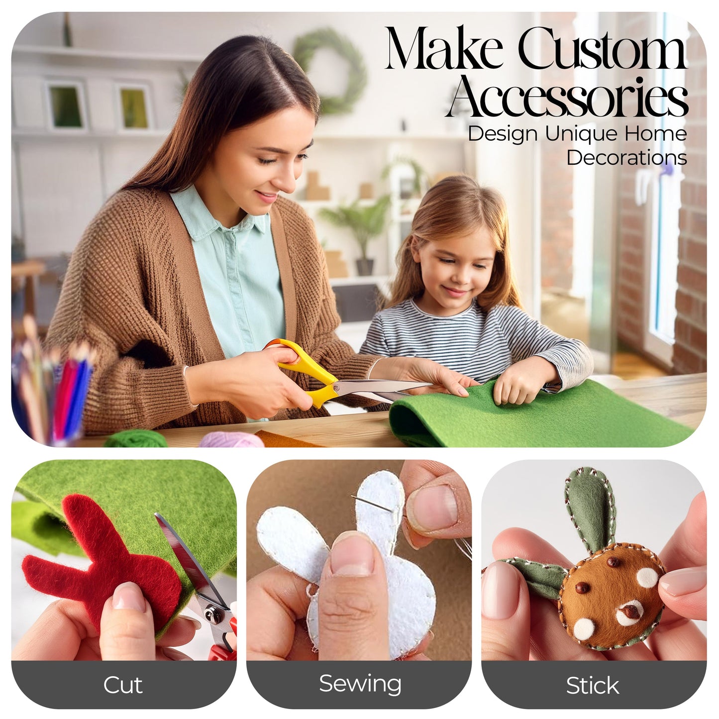 FabricLA Brown Acrylic Felt Fabric - Rich, Durable, and Ideal for Versatile Crafting and Home Decor