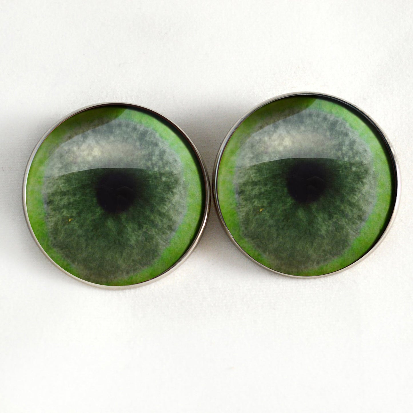 Jade Green Jaguar Inspired Sew-On Button Glass Eyes