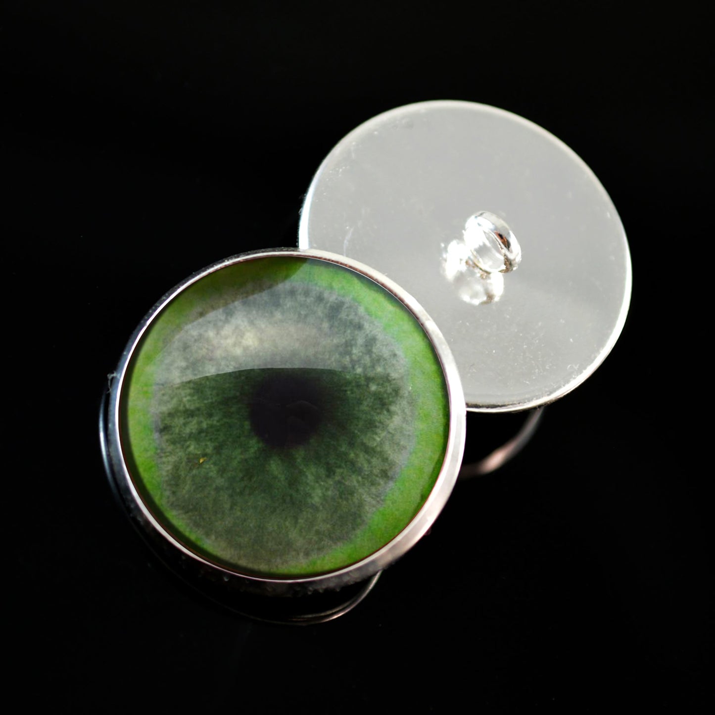 Jade Green Jaguar Inspired Sew-On Button Glass Eyes