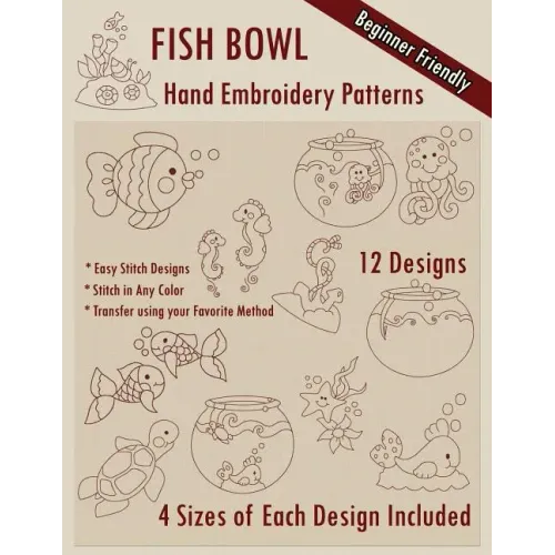 Fish Bowl Hand Embroidery Patterns