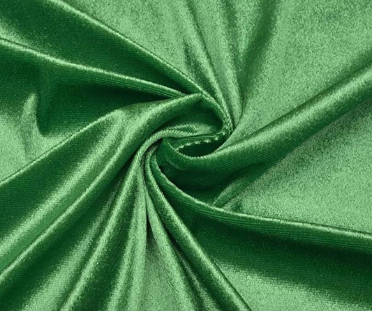 FabricLA Stretch Velvet Fabric by the Yard – Kelly Green | 90% Polyester 10% Spandex | 280gsm | 58/60” Wide