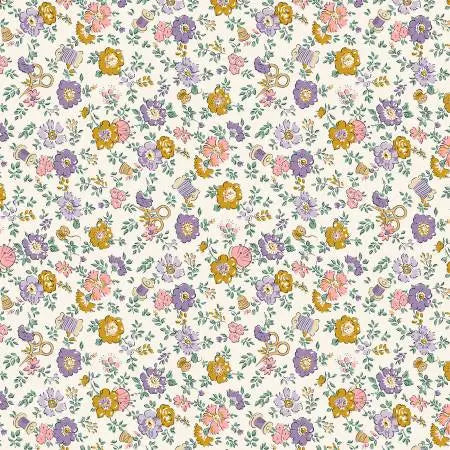 Liberty Tudor Celebration Haberdashery Floral 01667443C 44"/45" Fabric Per Yard