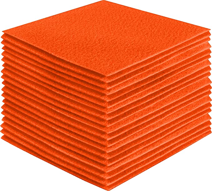 FabricLA Acrylic Felt Craft Sheet Packs – Light Orange | Soft 100% Acrylic Felt Sheets for DIY & Crafts