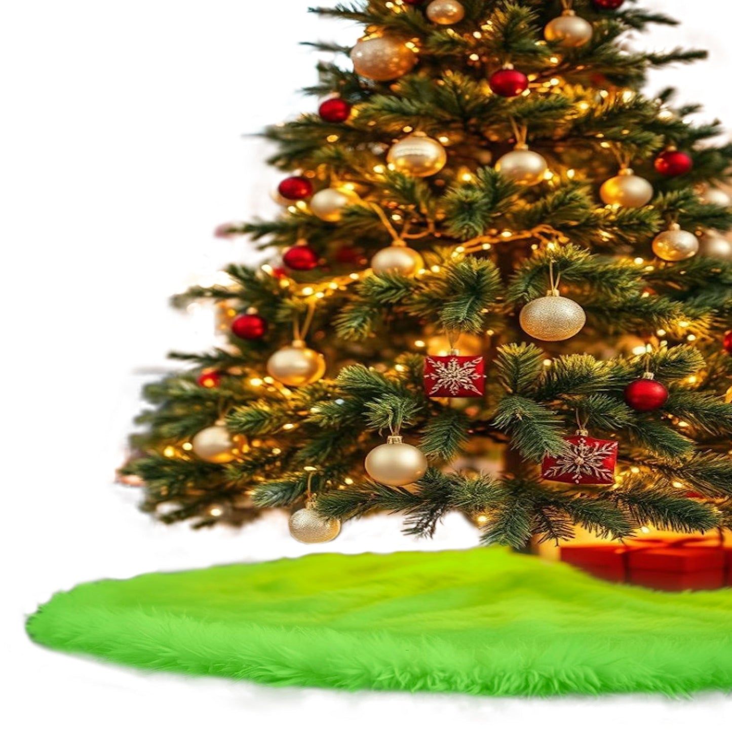 Premium Faux Fur Christmas Tree Skirt - 30 Inch | Luxurious Holiday Decorations